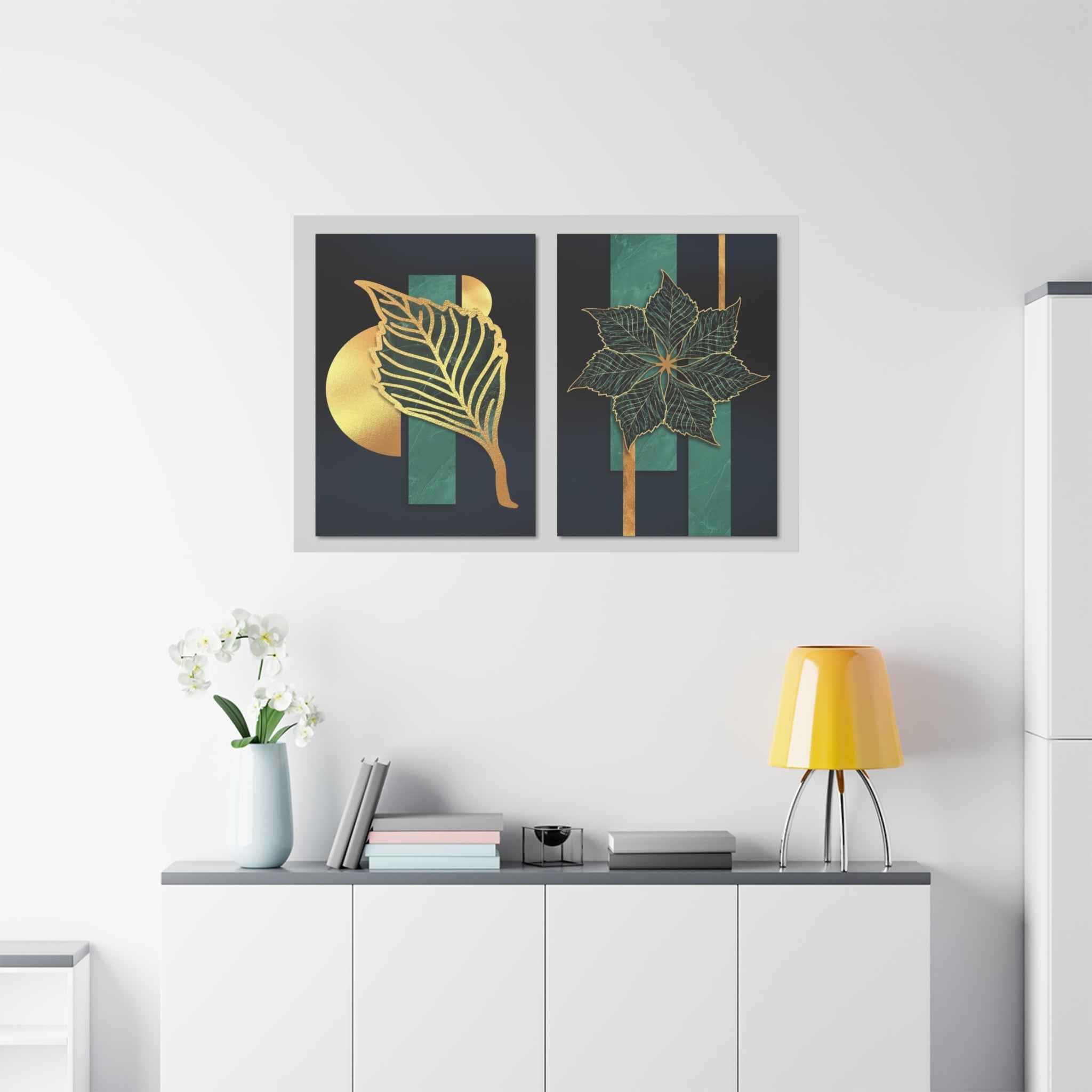 Gold Leaf Wall Art - Botanical Abstract Prints