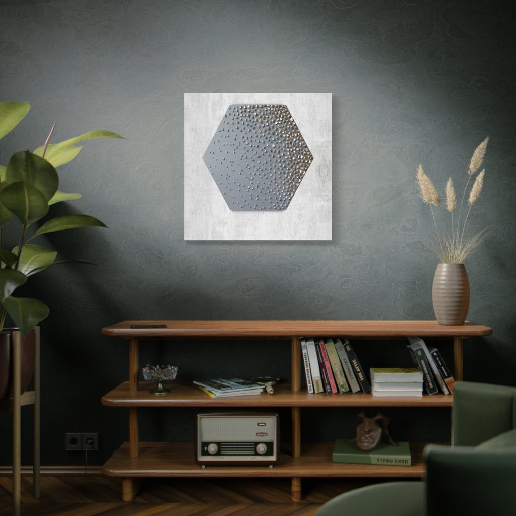 Hexagon Raindrop Texture Matte Canvas Wall Art 