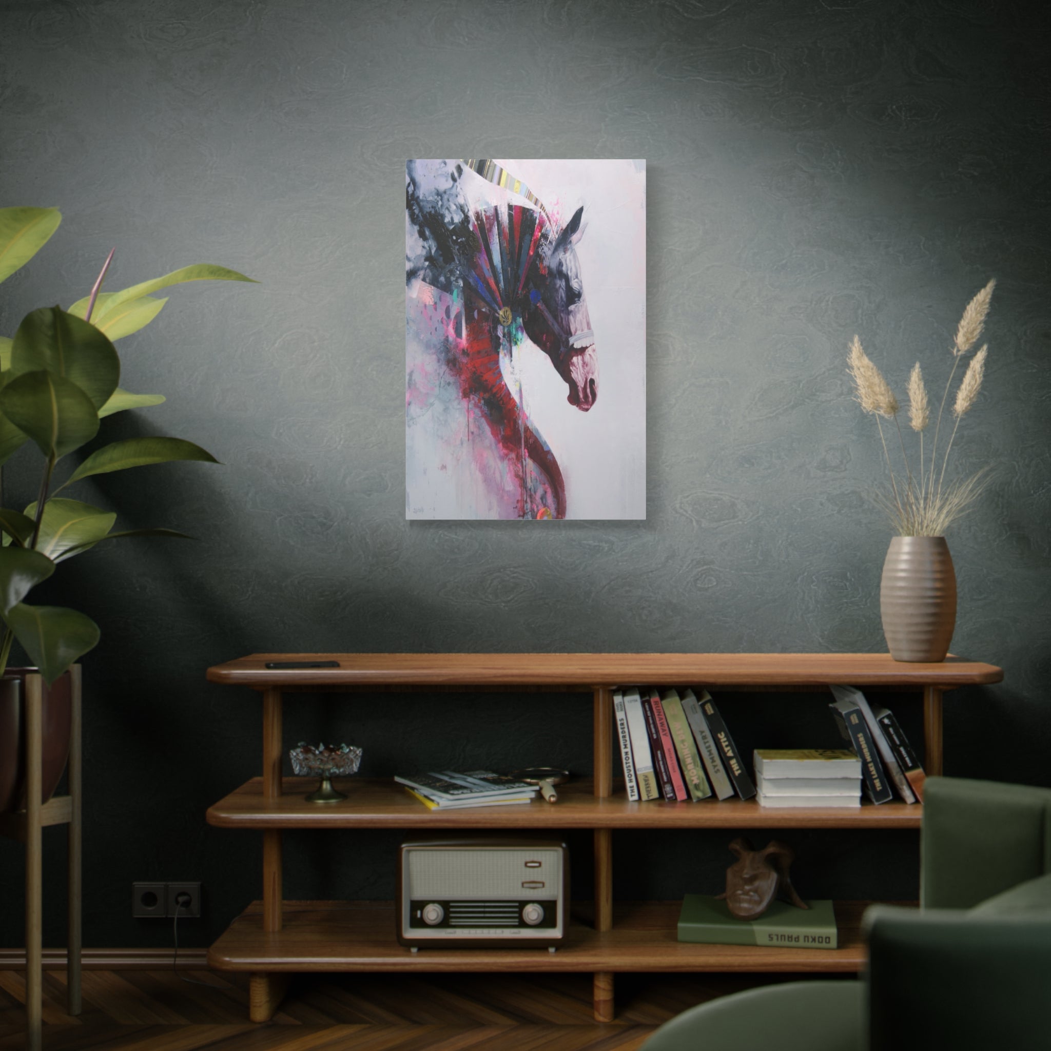 Colorful Horse Art Canvas - Stretched Matte Wall Decor 