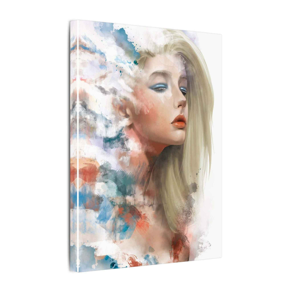Watercolor Portrait Canvas Art - Dreamy Female Face - TheKaraHan