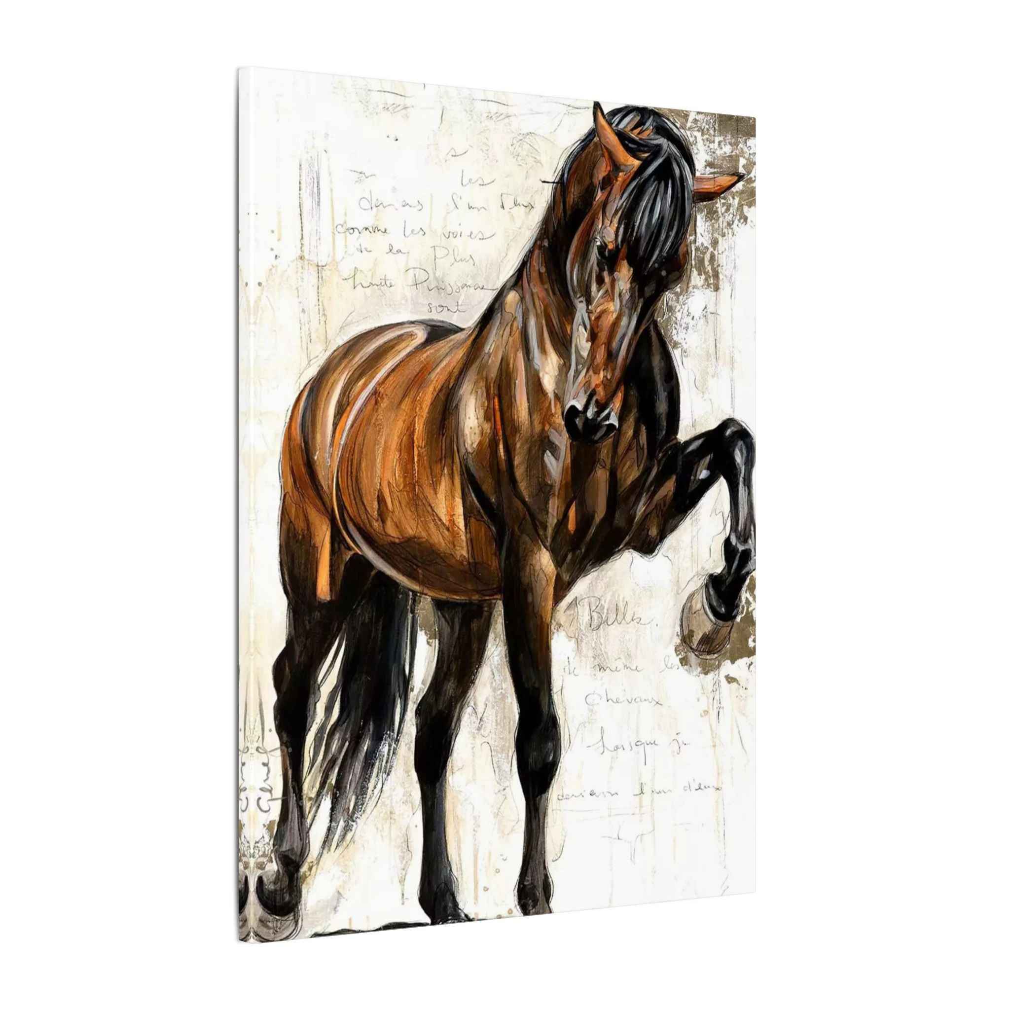 Horse Canvas Wall Art - Brown Stallion Matte Stretched Canvas for Home Decor - TheKaraHan