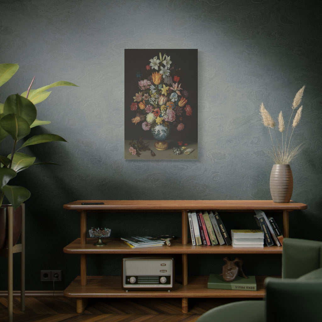Vintage Floral Canvas Print - Stretched Matte Still Life Wall Art - TheKaraHan