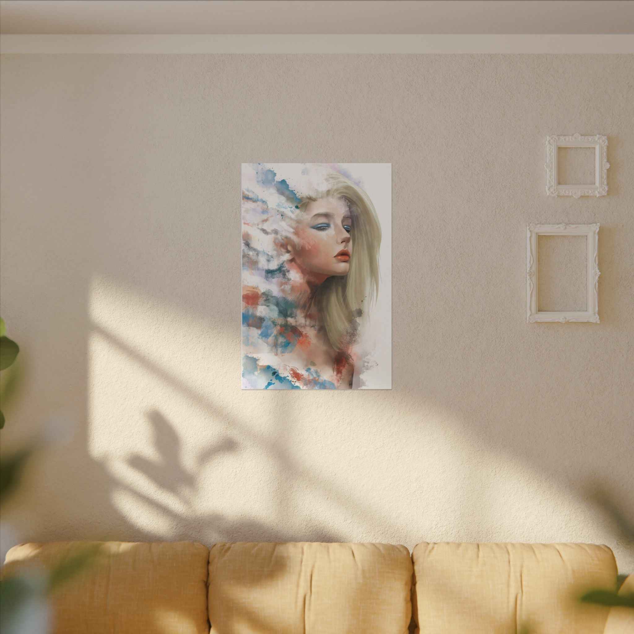 Watercolor Portrait Canvas Art - Dreamy Female Face - TheKaraHan