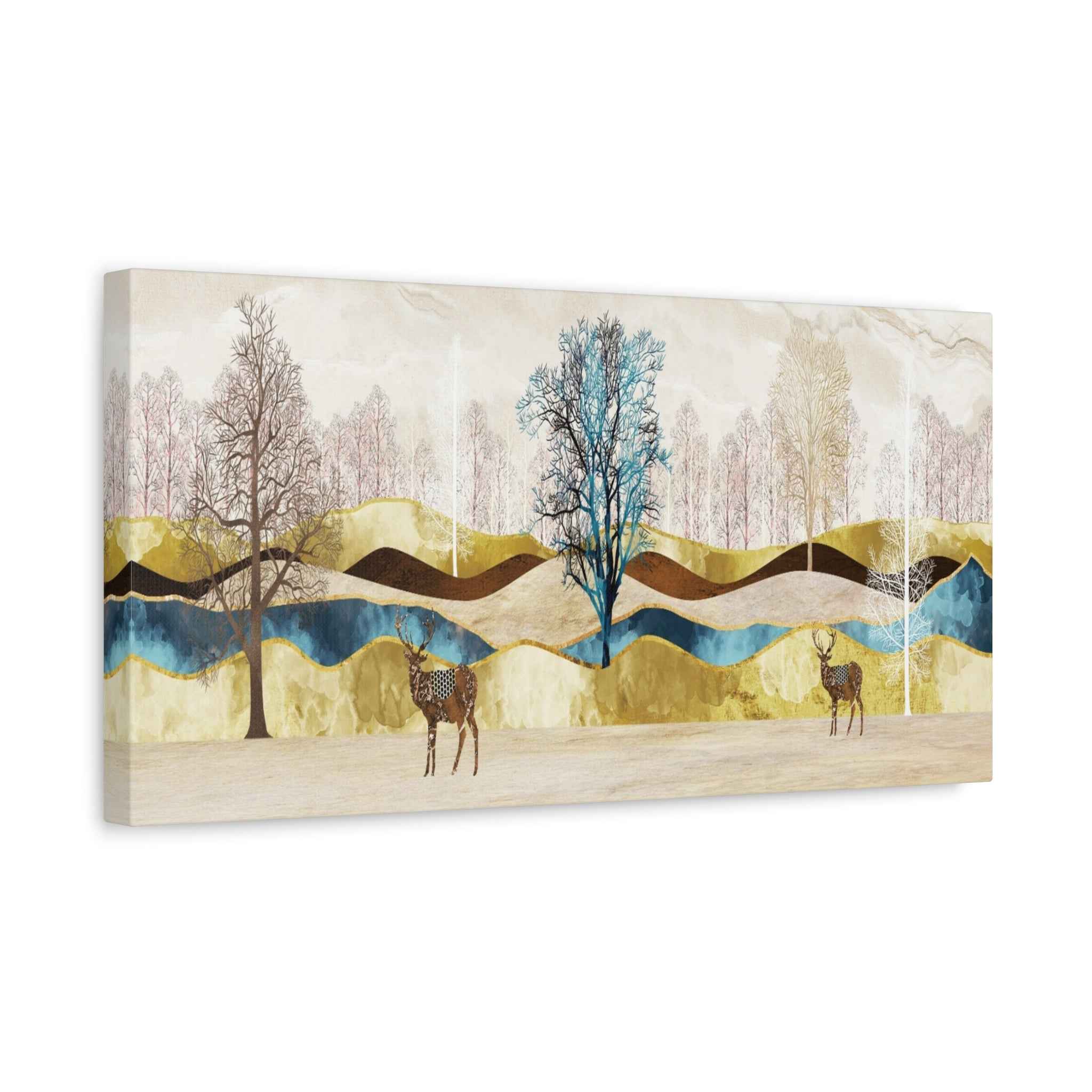 Panoramic Landscape Wall Art, Abstract Nature Canvas
