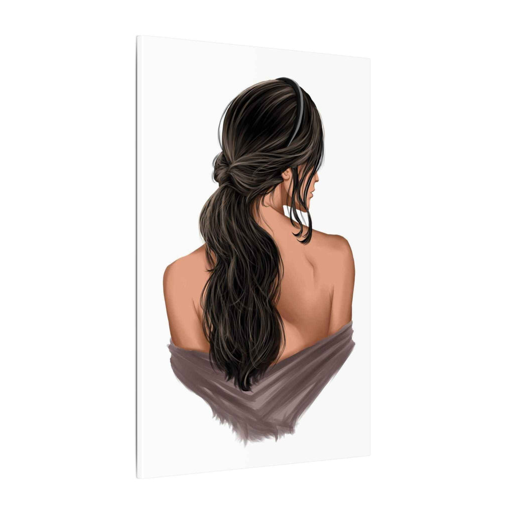 Portrait Canvas Print Woman Back View with Loose Ponytail – Perfect Home Decor for Every Room - TheKaraHan