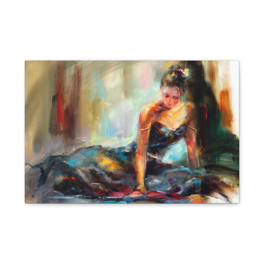 Impressionist Ballerina Canvas Art — Matte Stretched Wall Painting 