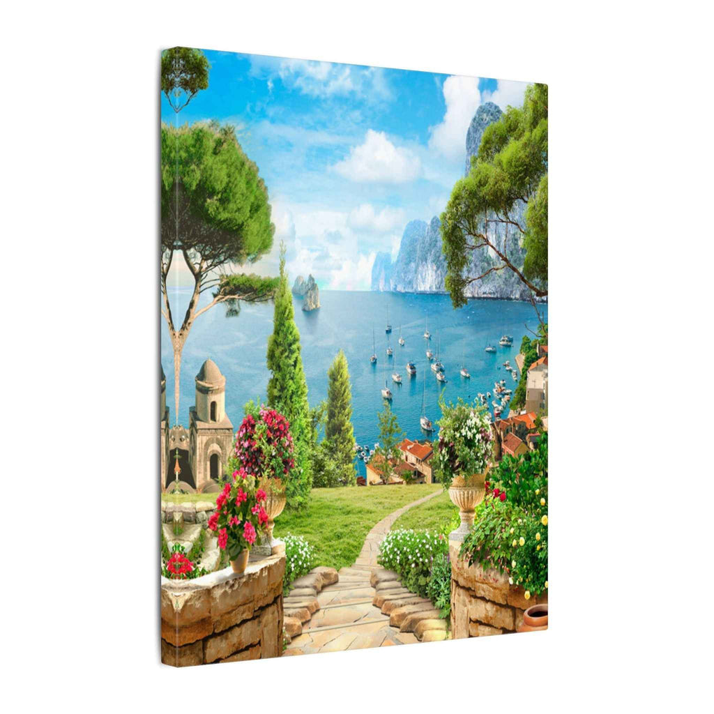 Mediterranean Seaside Canvas Art - Stunning Matte Stretched Wall Painting - TheKaraHan
