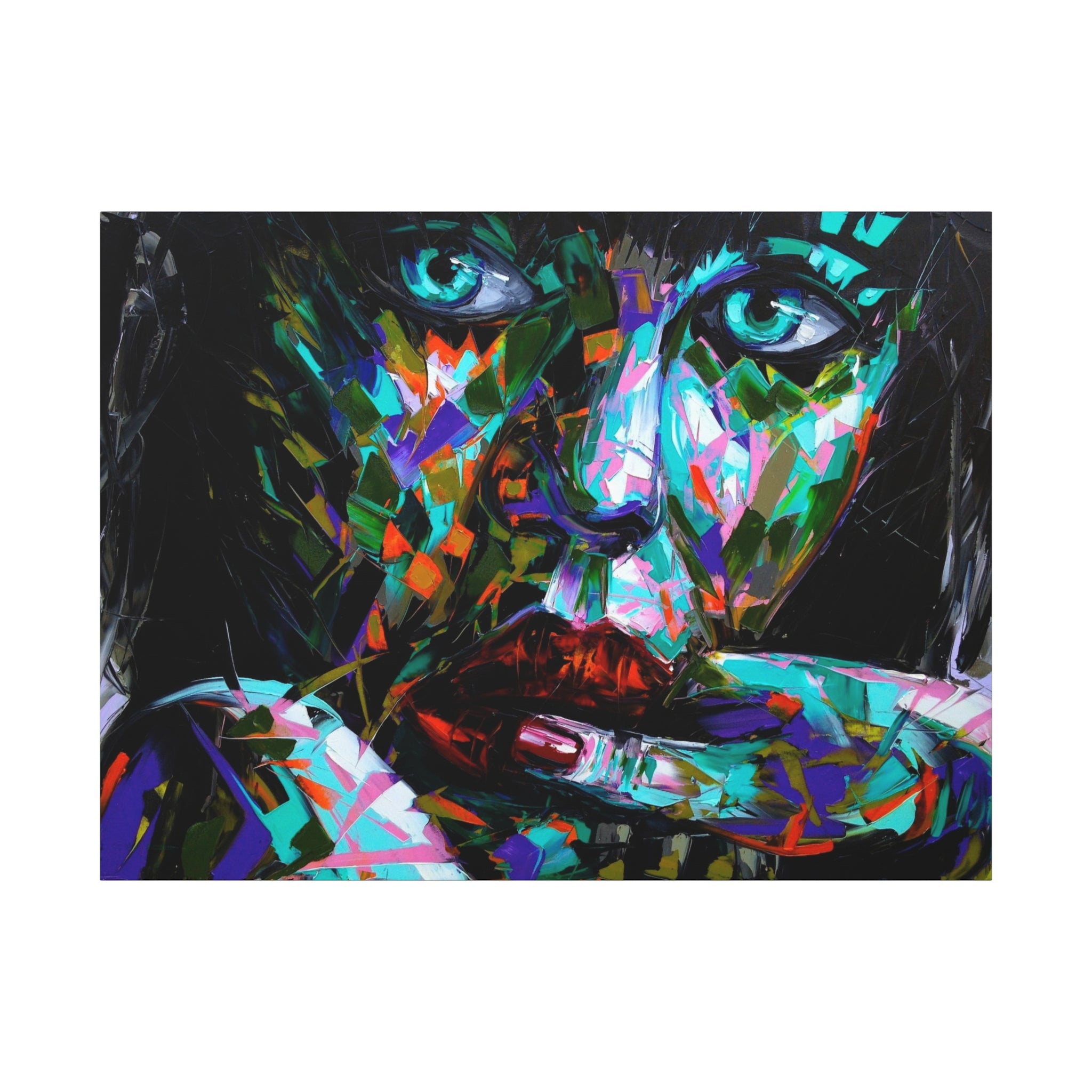 Colorful Abstract Woman Portrait Canvas — Modern Pop Art Wall Decor 