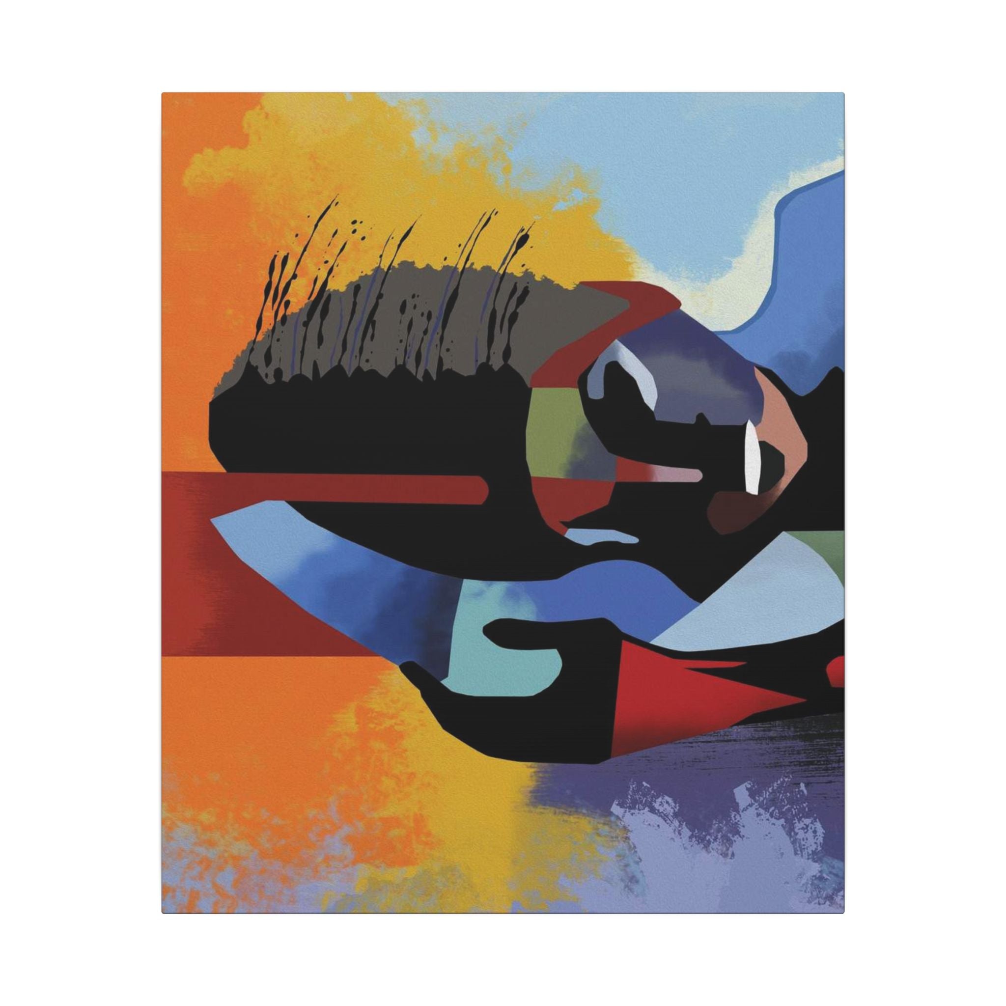 Abstract Guitar Art Canvas — Colorful Modern Music Wall Decor 