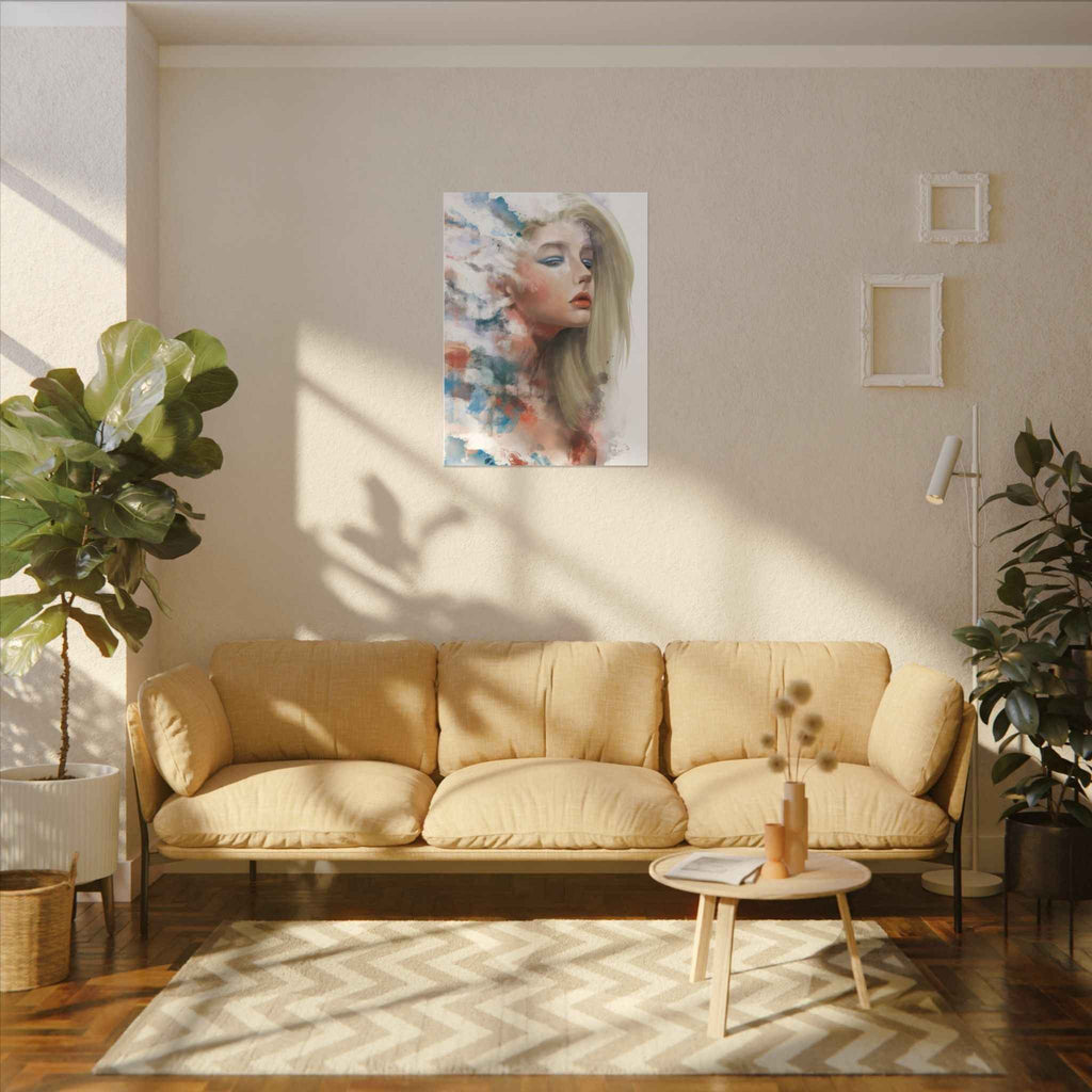 Watercolor Portrait Canvas Art - Dreamy Female Face - TheKaraHan