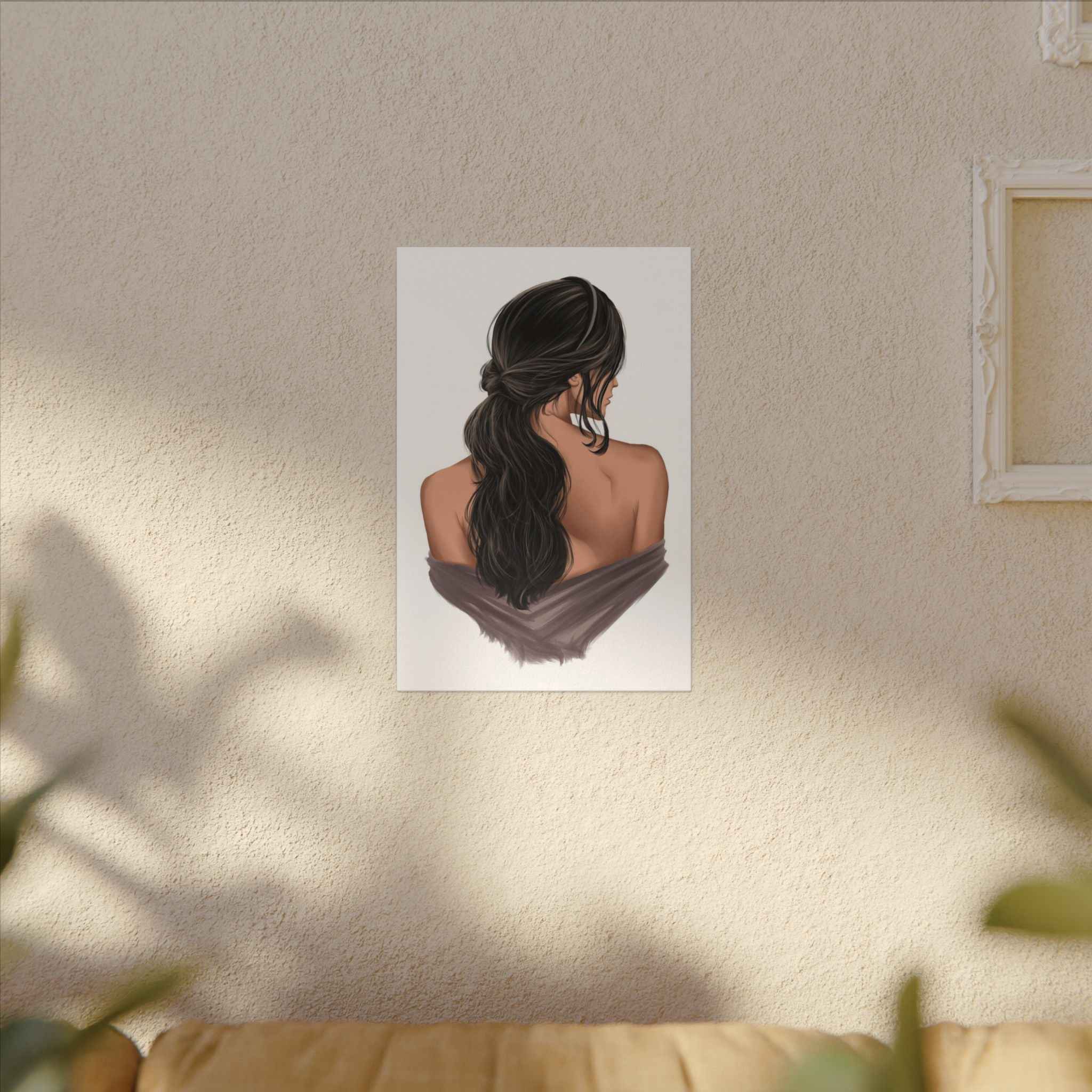 Portrait Canvas Print Woman Back View with Loose Ponytail – Perfect Home Decor for Every Room - TheKaraHan