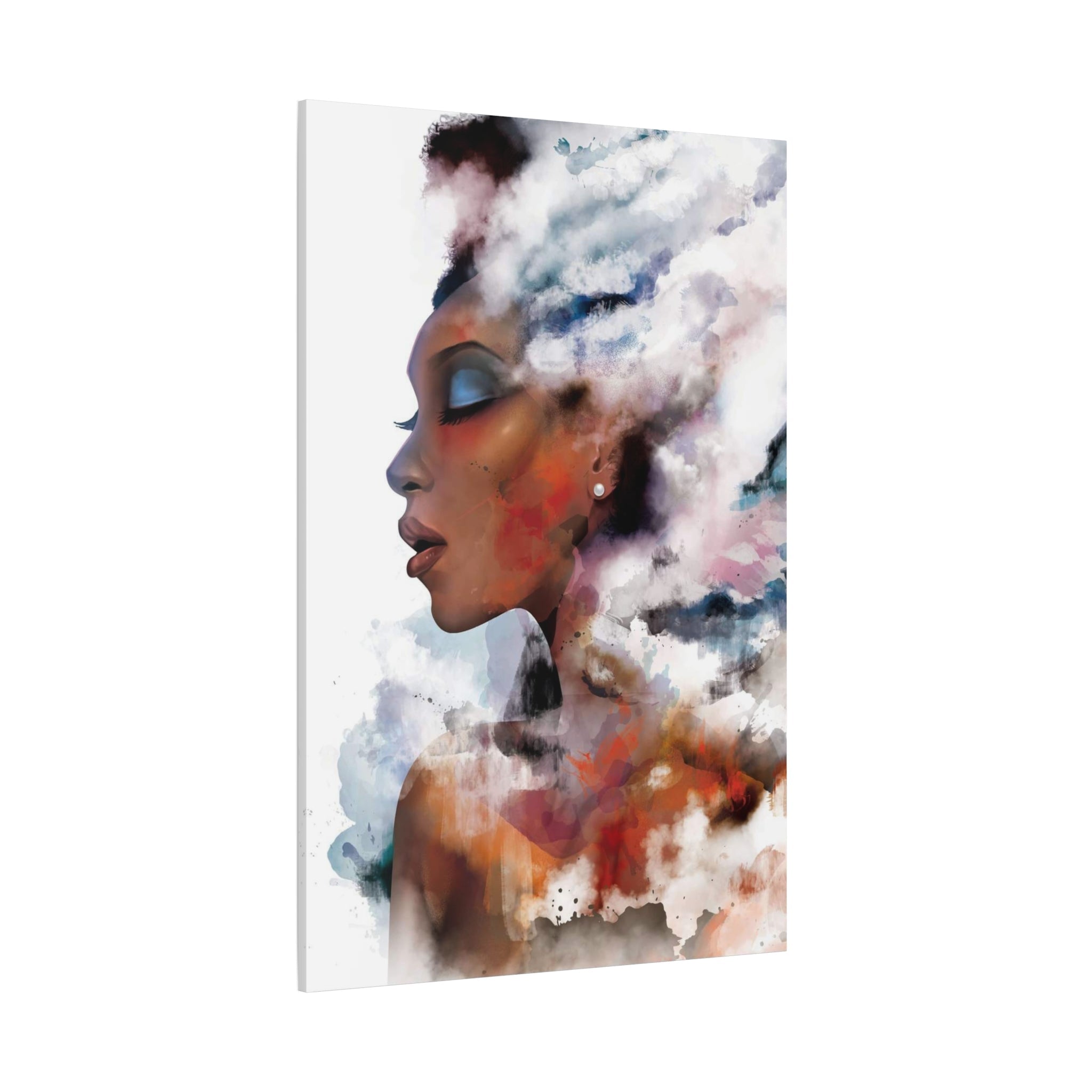 Abstract Watercolor Woman Art - Dreamy Canvas Portrait Wall Decor - TheKaraHan