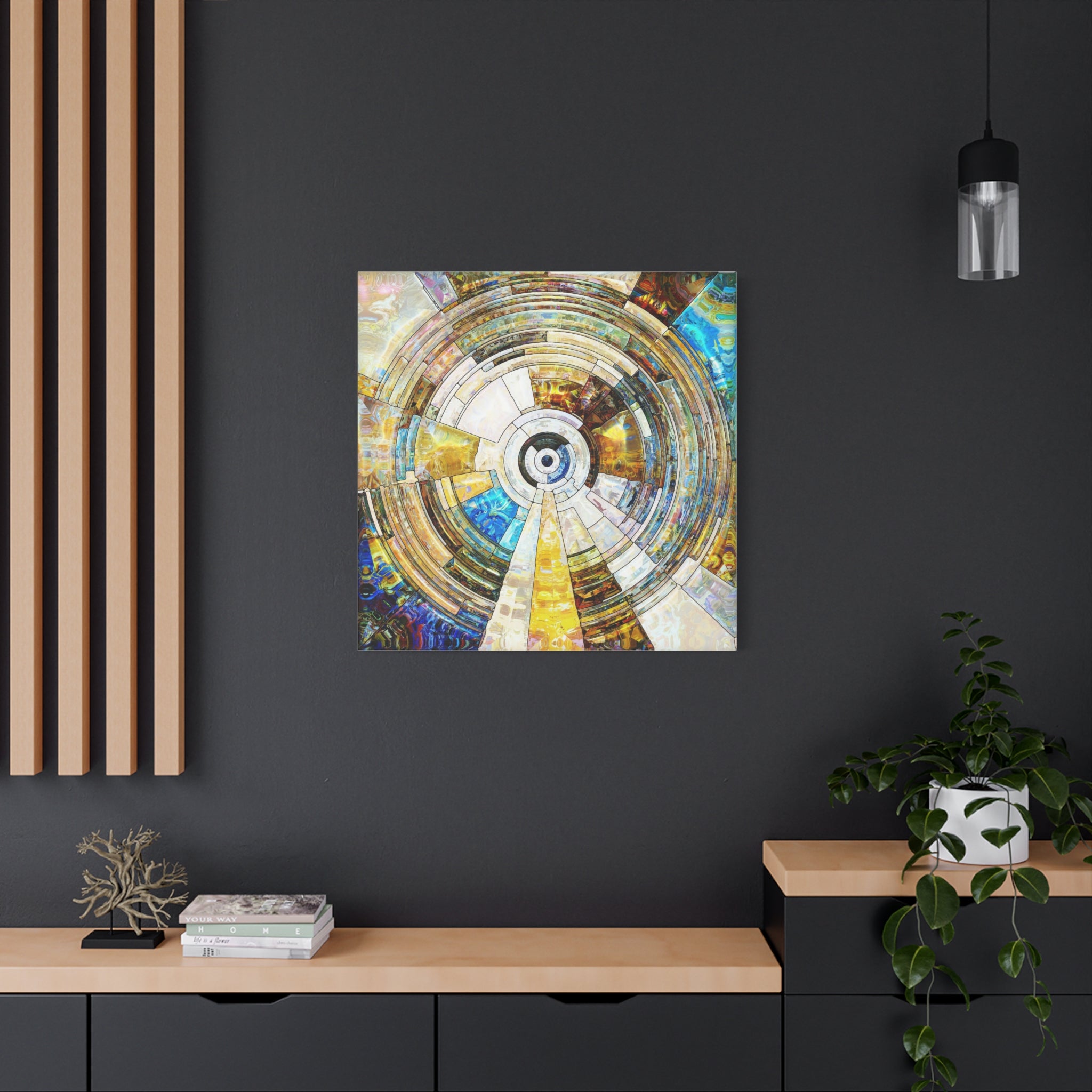 Abstract Geometric Mandala Matte Canvas Print — Stretched Wall Art