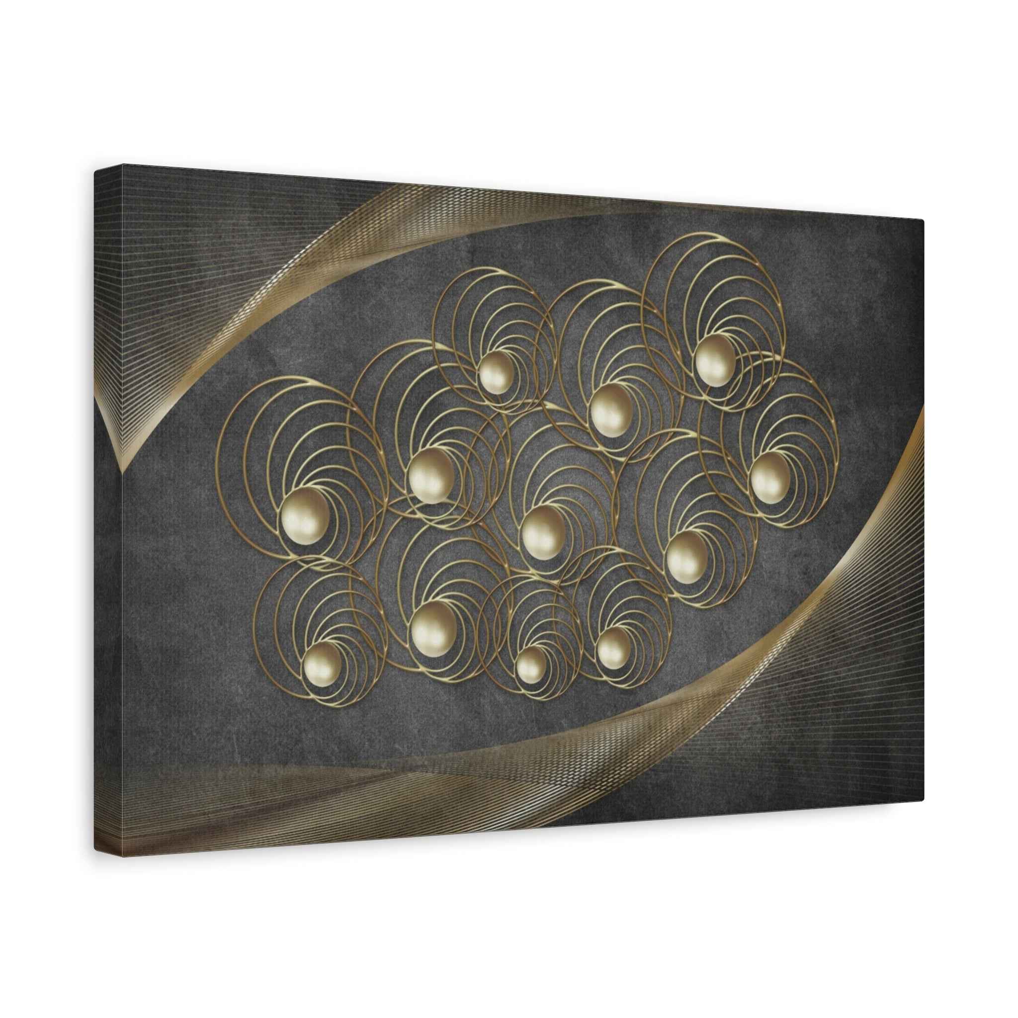 Luxury Gold Geometric Wall Art - Modern Abstract Canvas Decor