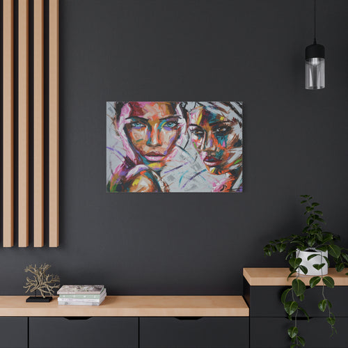 Abstract Colorful Portrait Canvas - Modern Stretched Wall Art - TheKaraHan