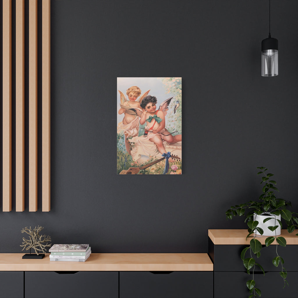 Cherubs Vintage Art Print - Romantic Angel Wall Decor Canvas - TheKaraHan