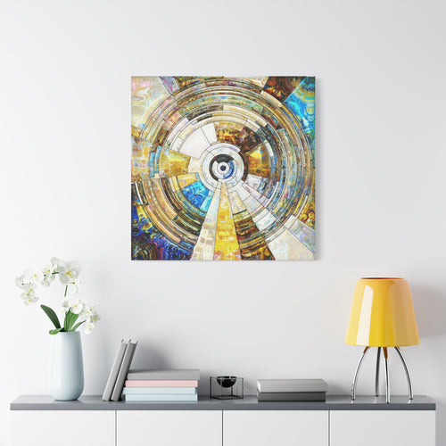 Abstract Geometric Mandala Wall Art - Stretched Matte Canvas Print - TheKaraHan