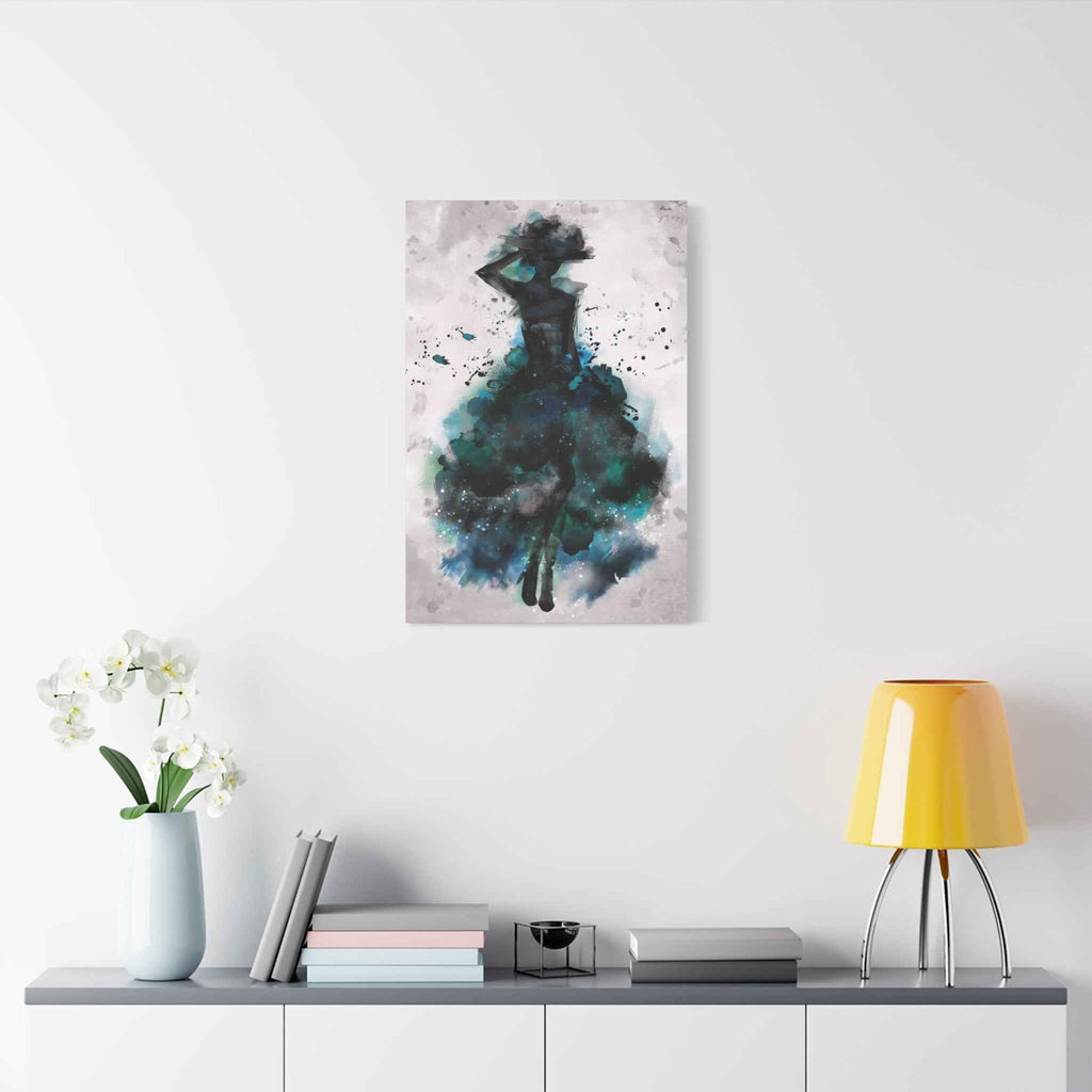 Teal Ballerina Canvas Art - Watercolor Matte Print - TheKaraHan