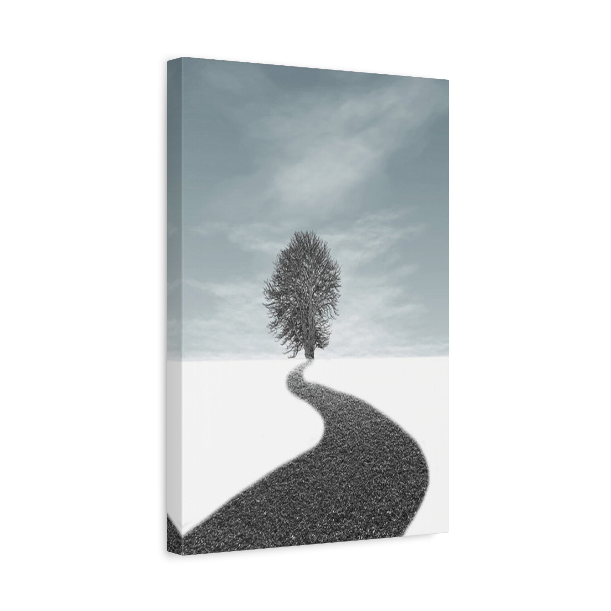 Minimalist Tree Path Canvas Print – Matte Stretched Wall Art 