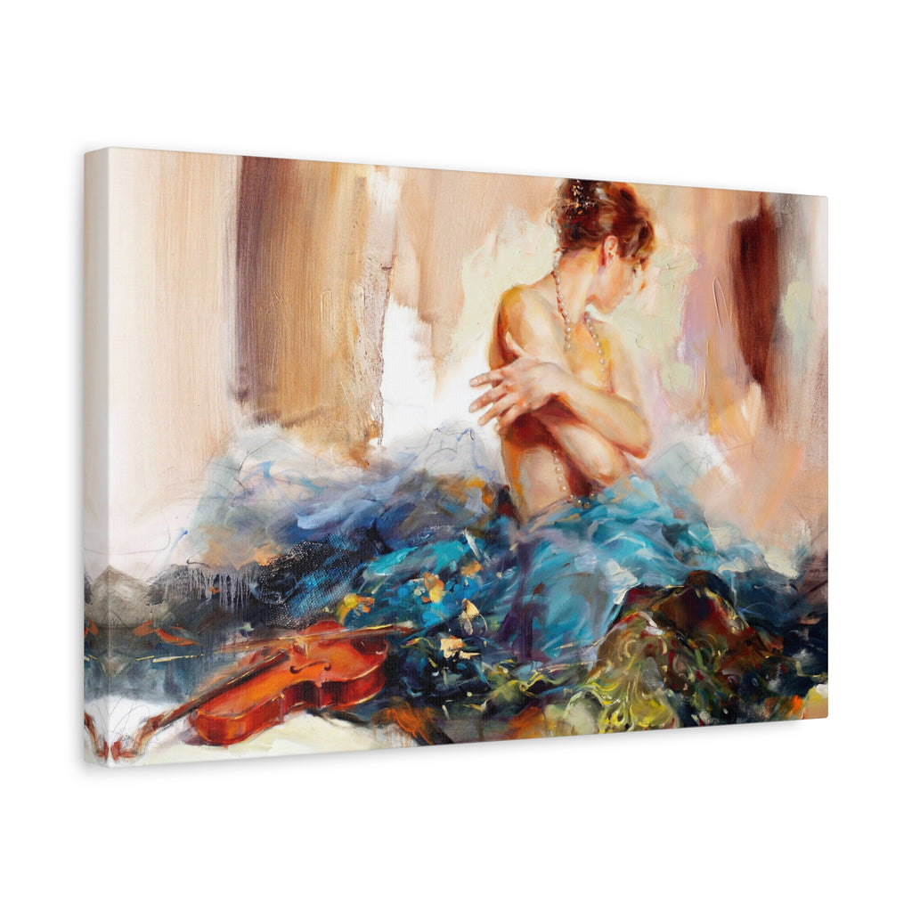 Ballet Dancer Wall Art - Graceful Ballerina Oil-Style Matte Canvas Print - TheKaraHan