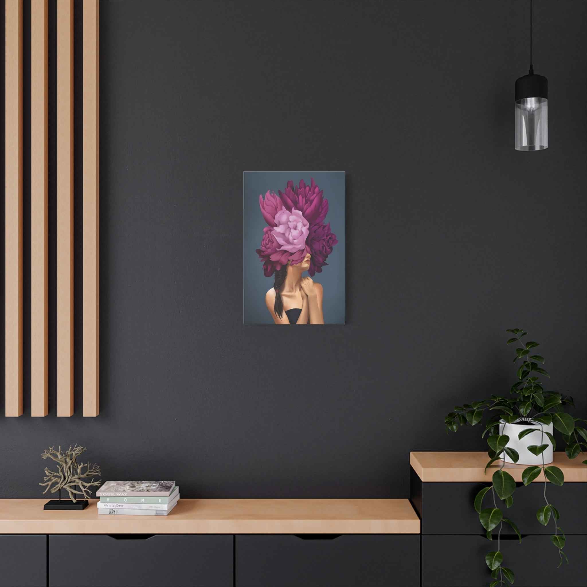 Floral Masked Woman Wall Art - TheKaraHan