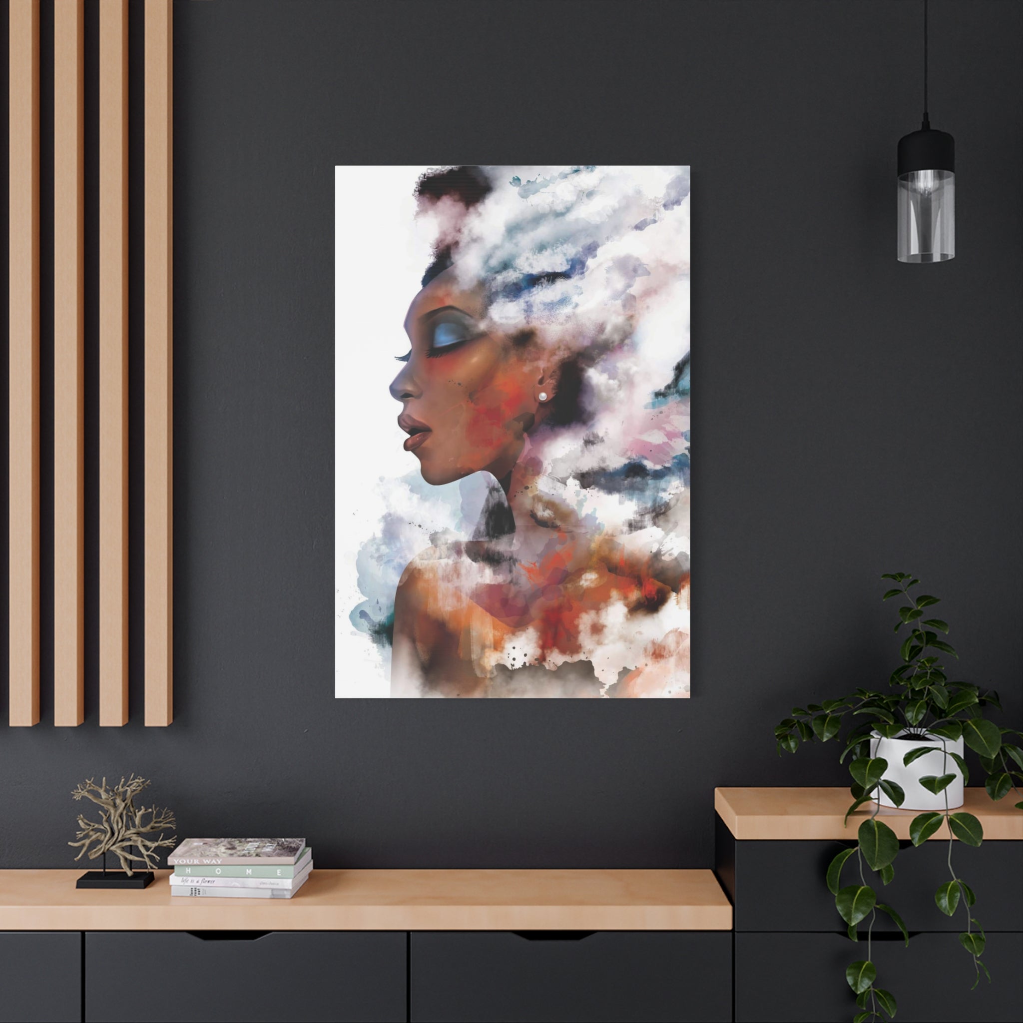 Abstract Watercolor Woman Art - Dreamy Canvas Portrait Wall Decor - TheKaraHan