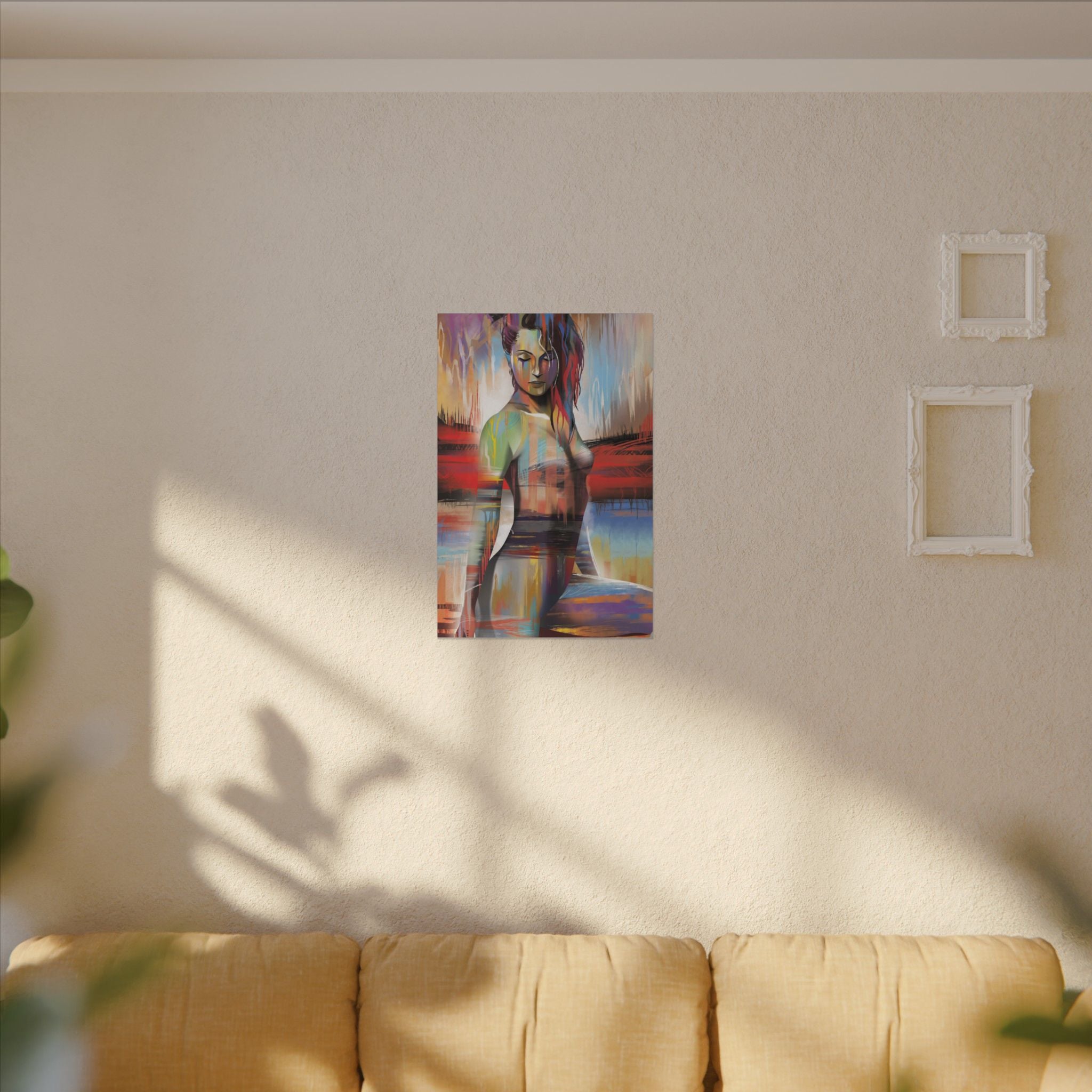 Abstract Colorful Woman Matte Canvas Print — Modern Figurative Wall Art 
