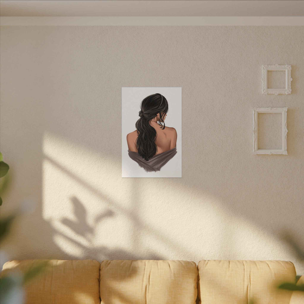 Portrait Canvas Print Woman Back View with Loose Ponytail – Perfect Home Decor for Every Room - TheKaraHan