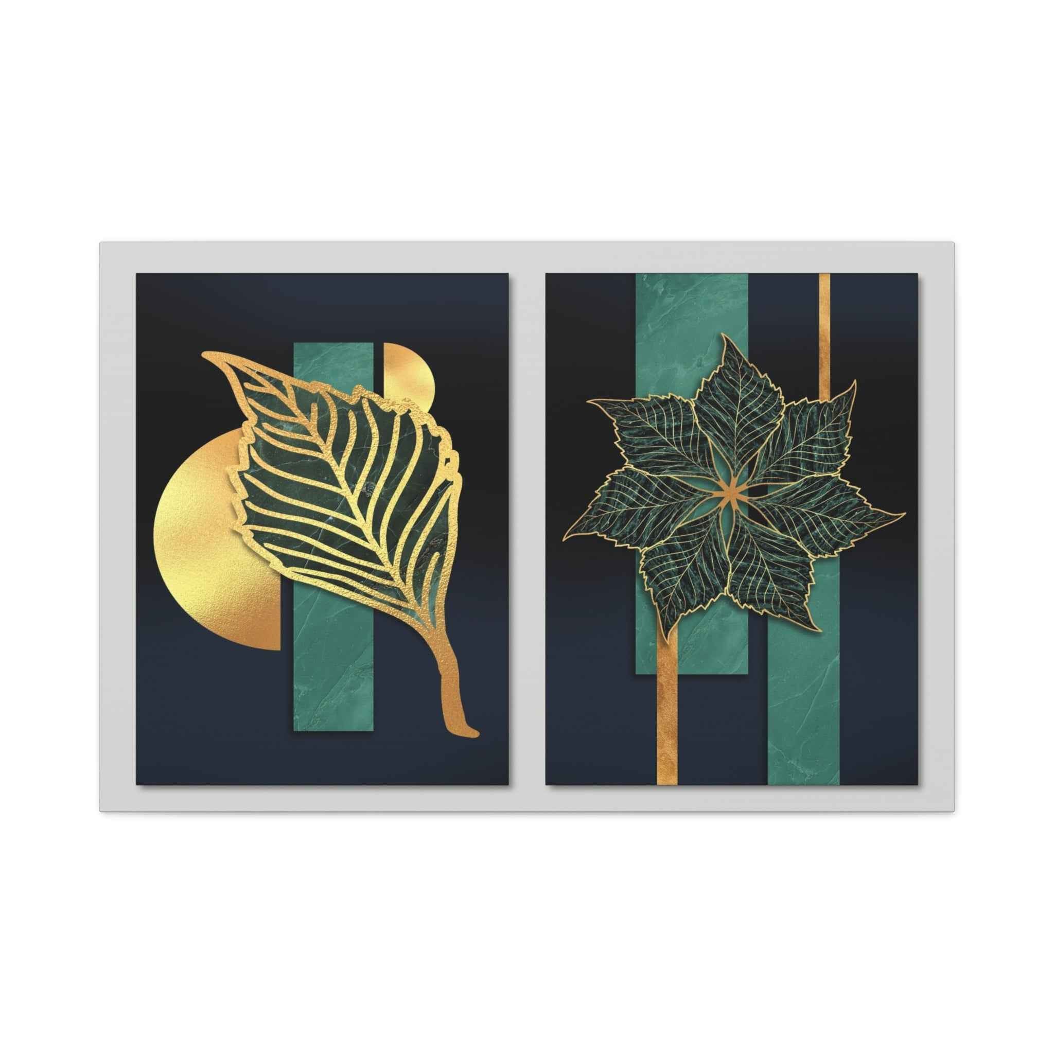 Gold Leaf Wall Art - Botanical Abstract Prints
