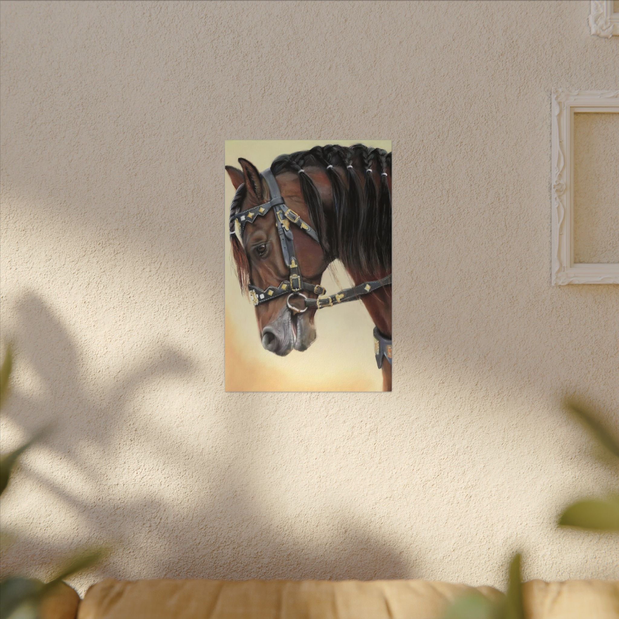 Horse Portrait Canvas Print — Elegant Bridle Art for Home & Stable Decor - TheKaraHan