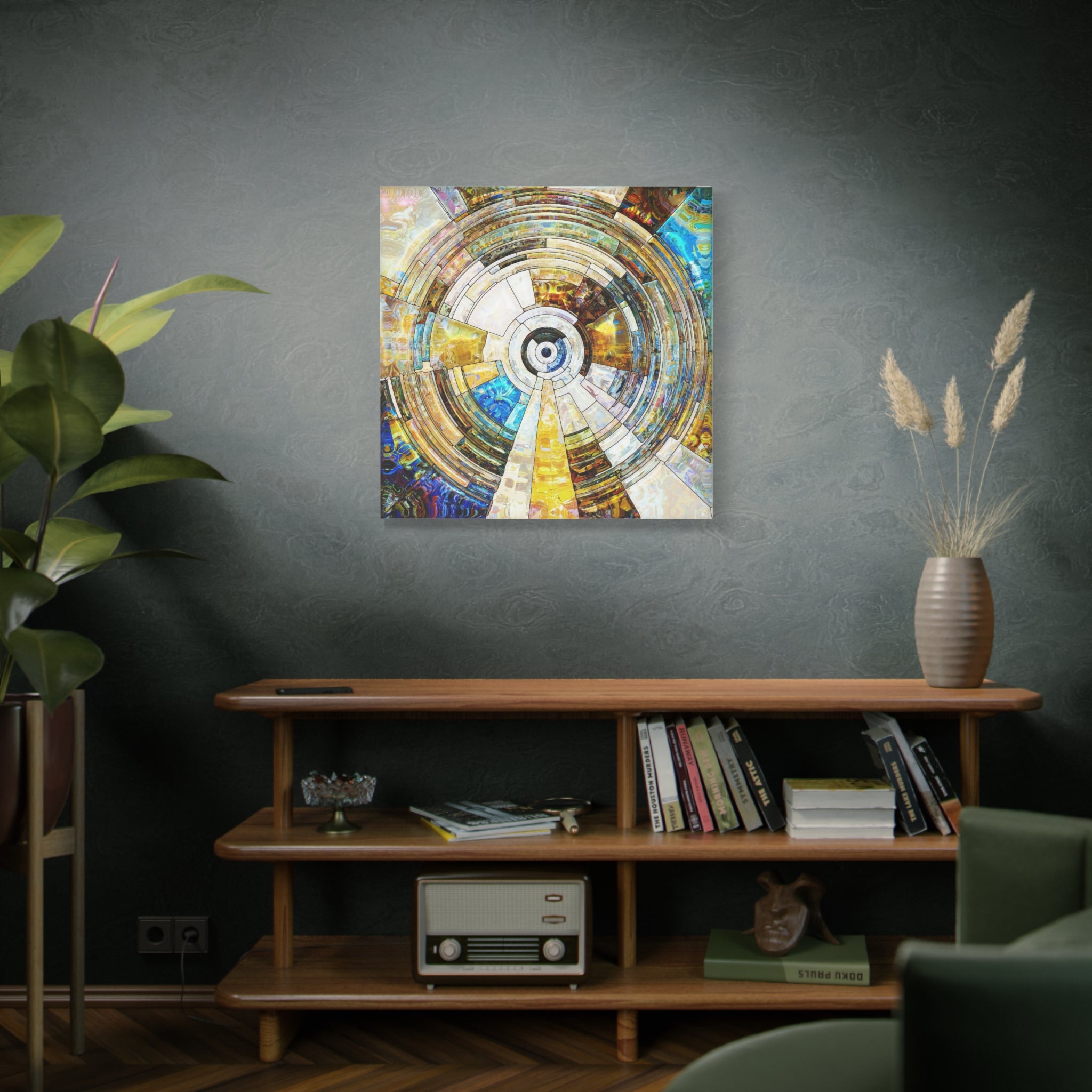 Abstract Geometric Mandala Matte Canvas Print — Stretched Wall Art