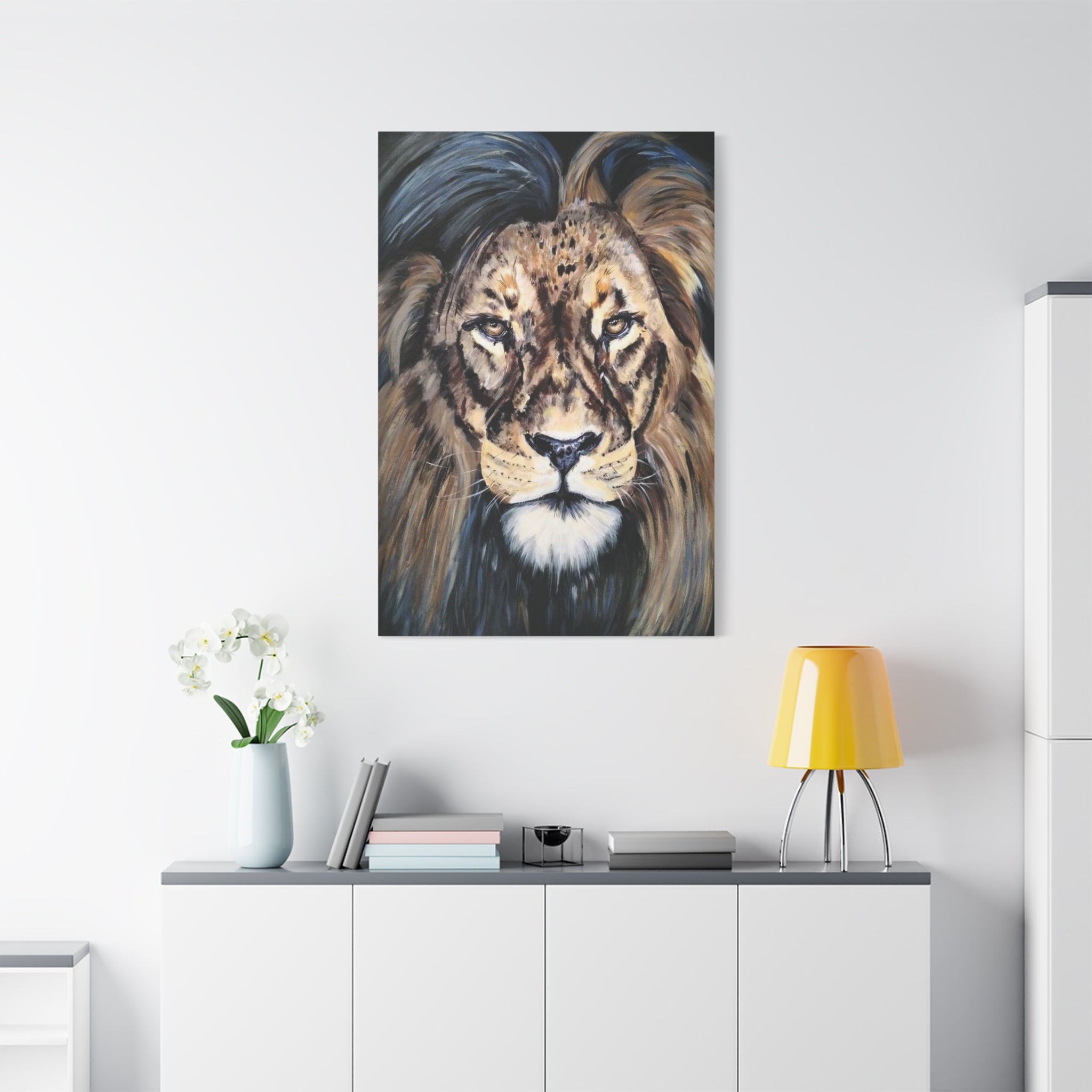 Lion Portrait Matte Canvas Wall Art — Stretched 1.25" 
