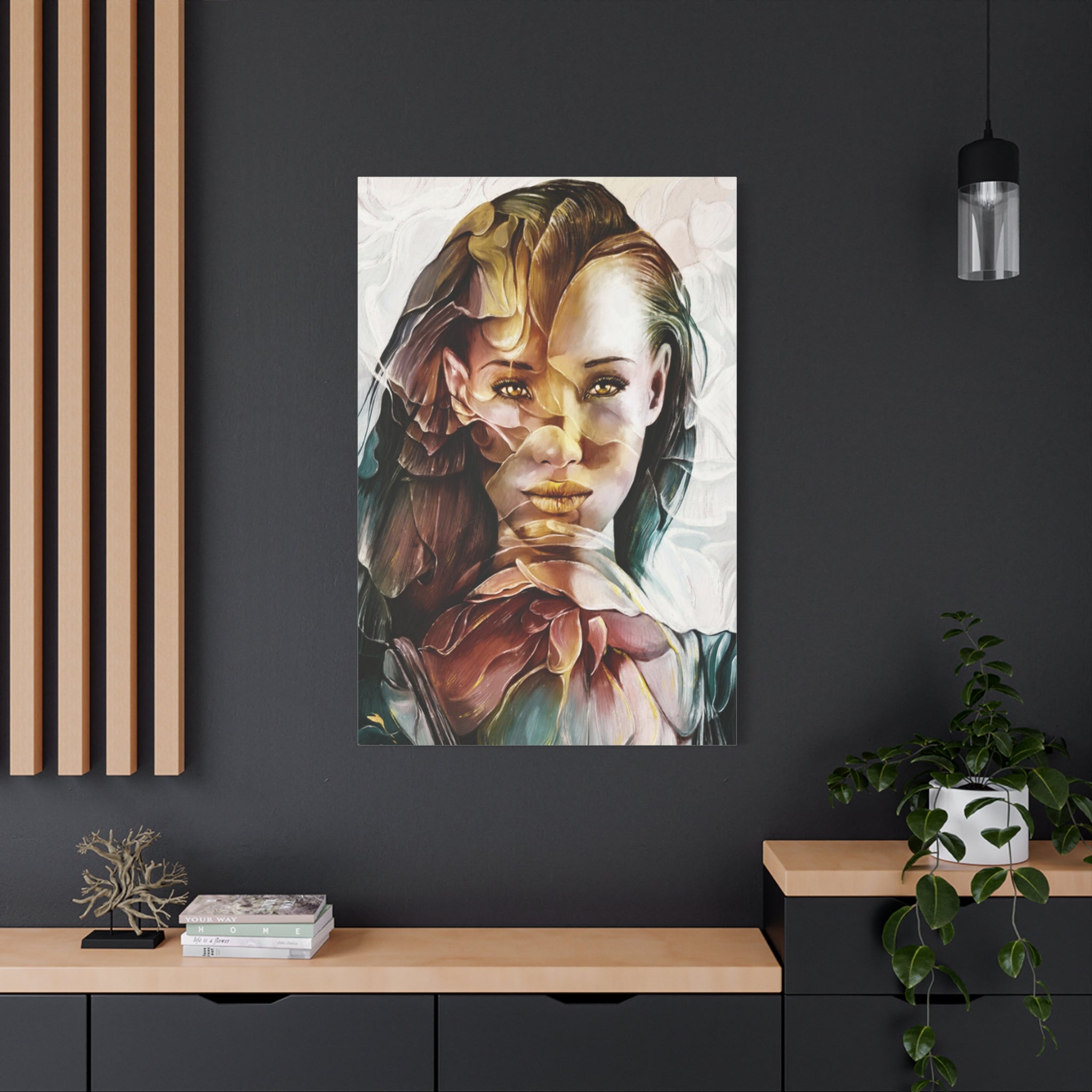 Surreal Floral Portrait Canvas