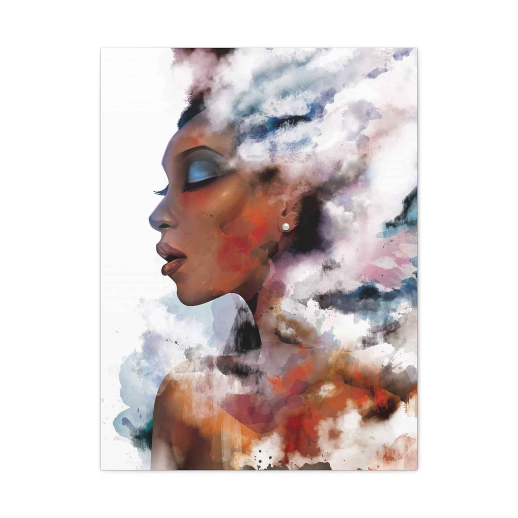 Abstract Watercolor Woman Art - Dreamy Canvas Portrait Wall Decor - TheKaraHan