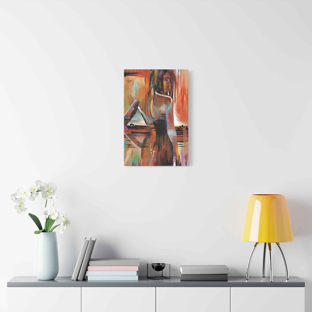 Abstract Woman Portrait Canvas - Stretched Matte Canvas Art - TheKaraHan