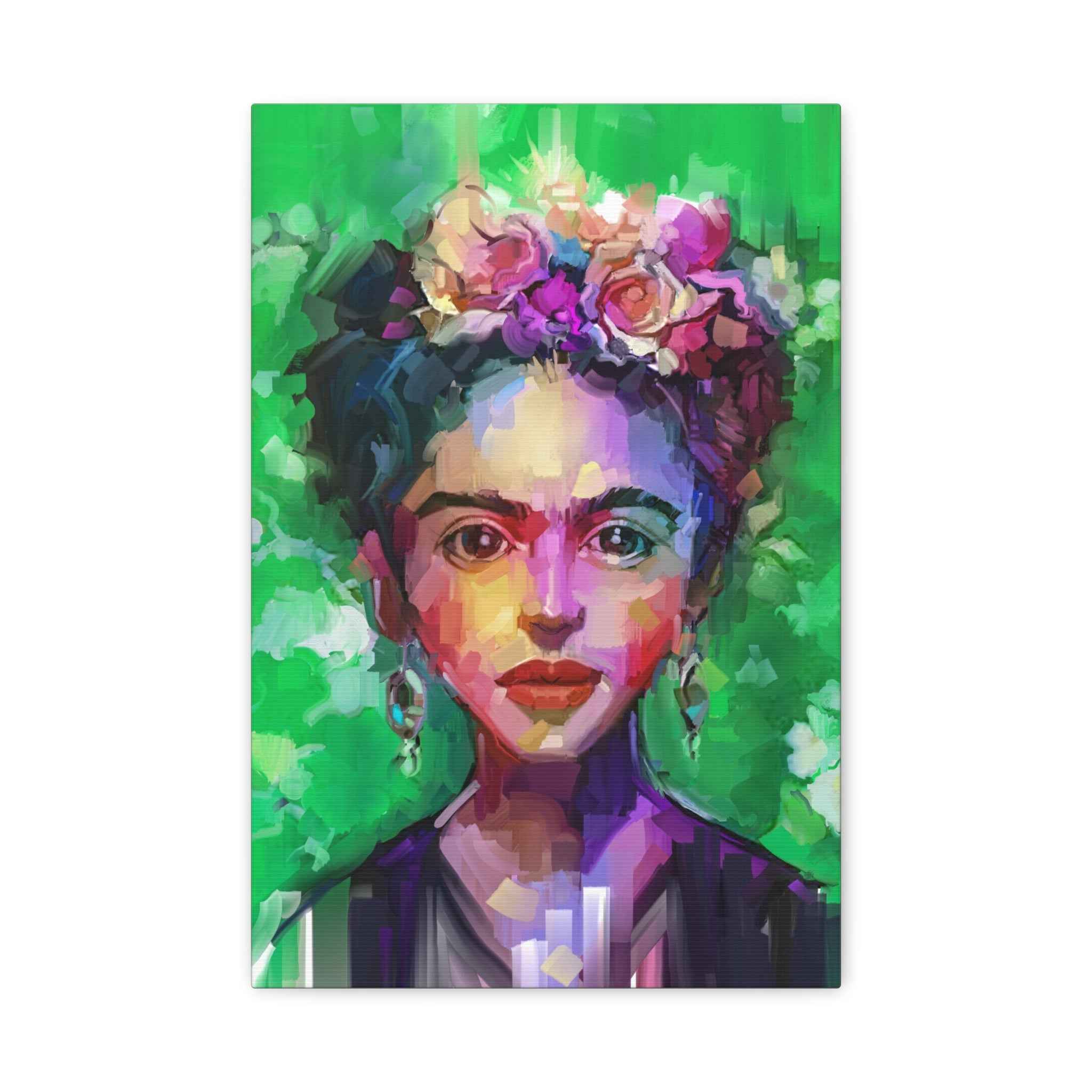 Colorful Woman Portrait Wall Art, Abstract Floral Face Painting