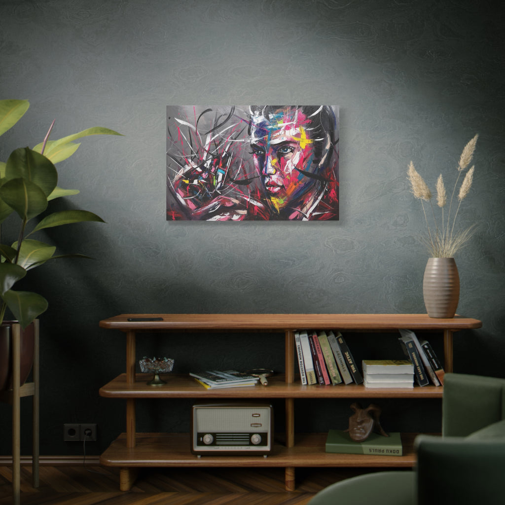 Abstract Colorful Portrait Wall Art - Modern Matte Canvas Face Painting - TheKaraHan