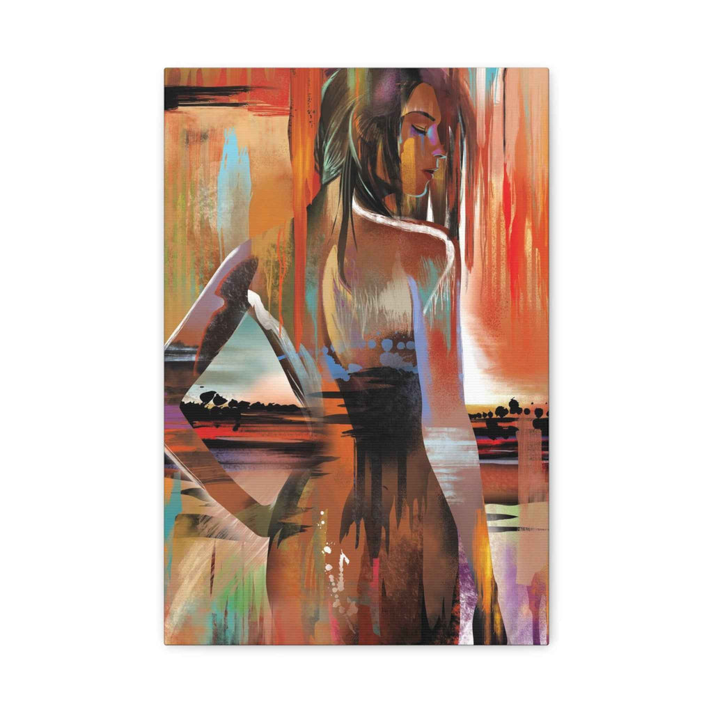 Abstract Woman Portrait Canvas - Stretched Matte Canvas Art - TheKaraHan