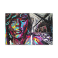 Colorful Woman Portrait Canvas Print — Vibrant Abstract Urban Art - TheKaraHan