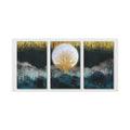 Golden Moon Tree Canvas Print Triptych Artwork - TheKaraHan