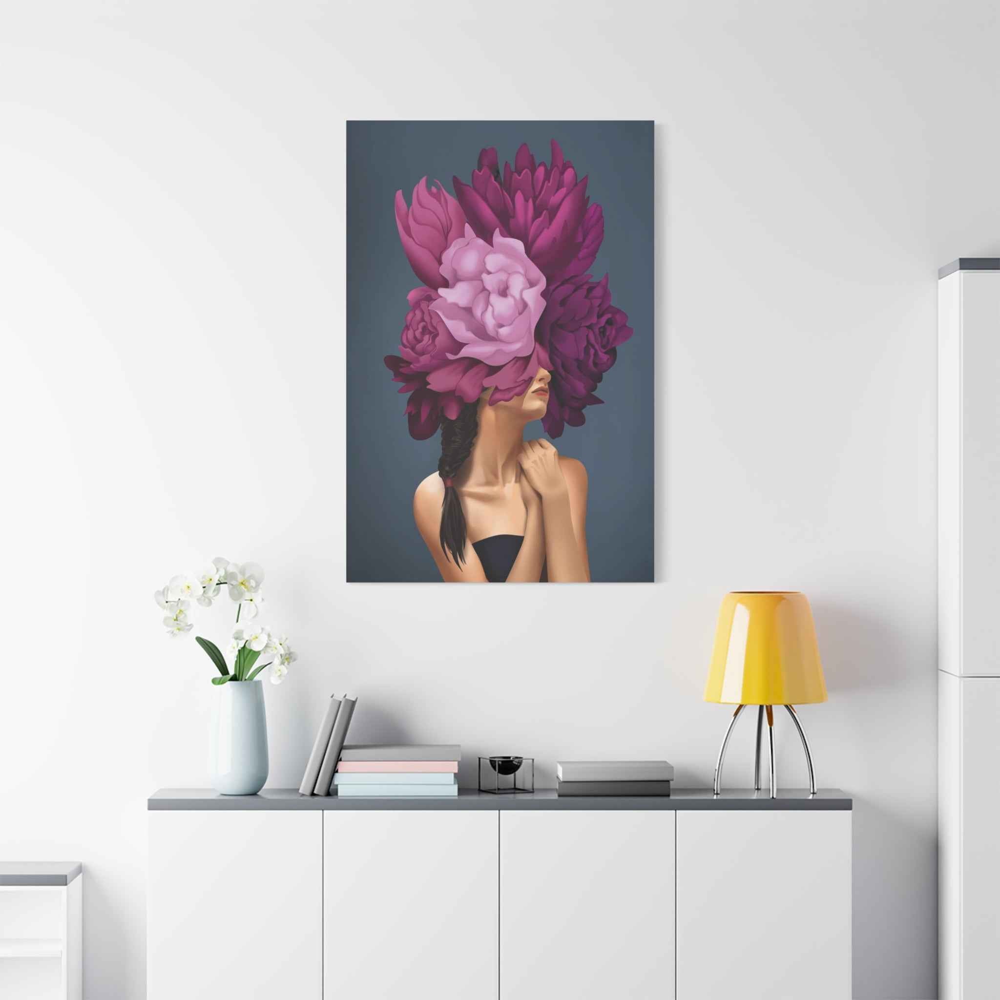 Floral Masked Woman Wall Art - TheKaraHan