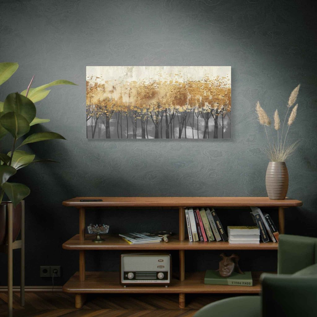 Abstract Golden Forest Canvas Wall Art