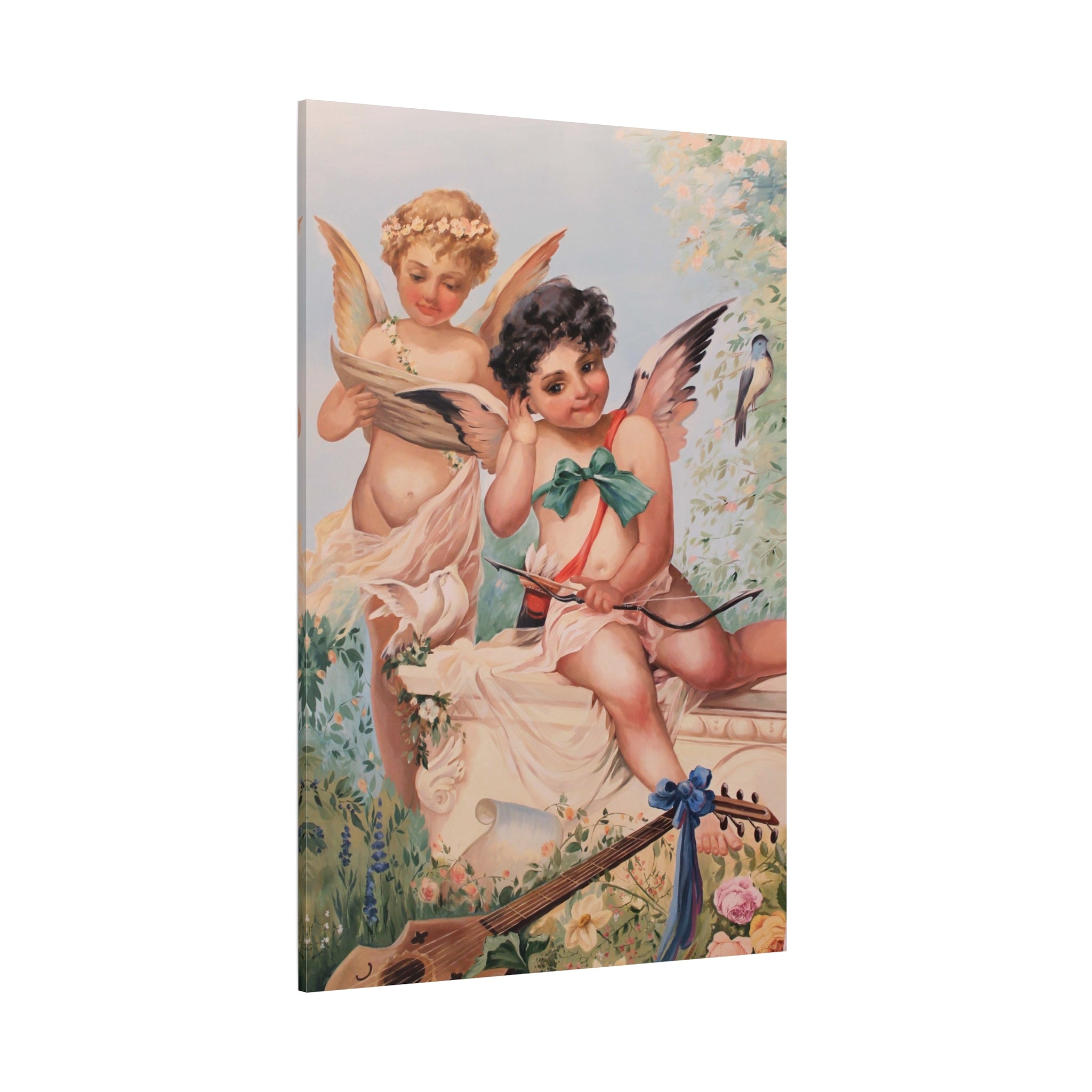 Cherubs Vintage Art Print - Romantic Angel Wall Decor Canvas - TheKaraHan