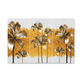 Golden Lily Flower Wall Art - Triptych Canvas Botanical Floral Decor