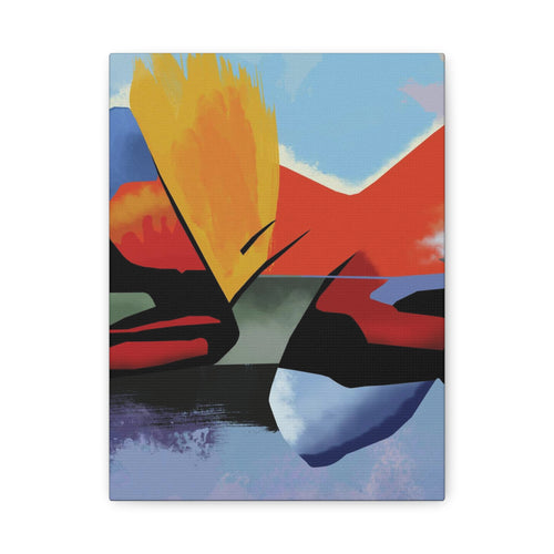 Abstract Color Block Matte Canvas Print — Modern Stretched Wall Art 