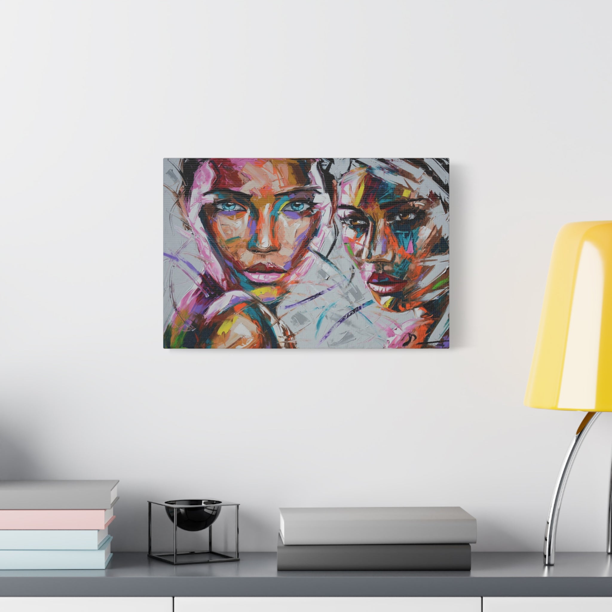 Abstract Colorful Portrait Canvas - Modern Stretched Wall Art 