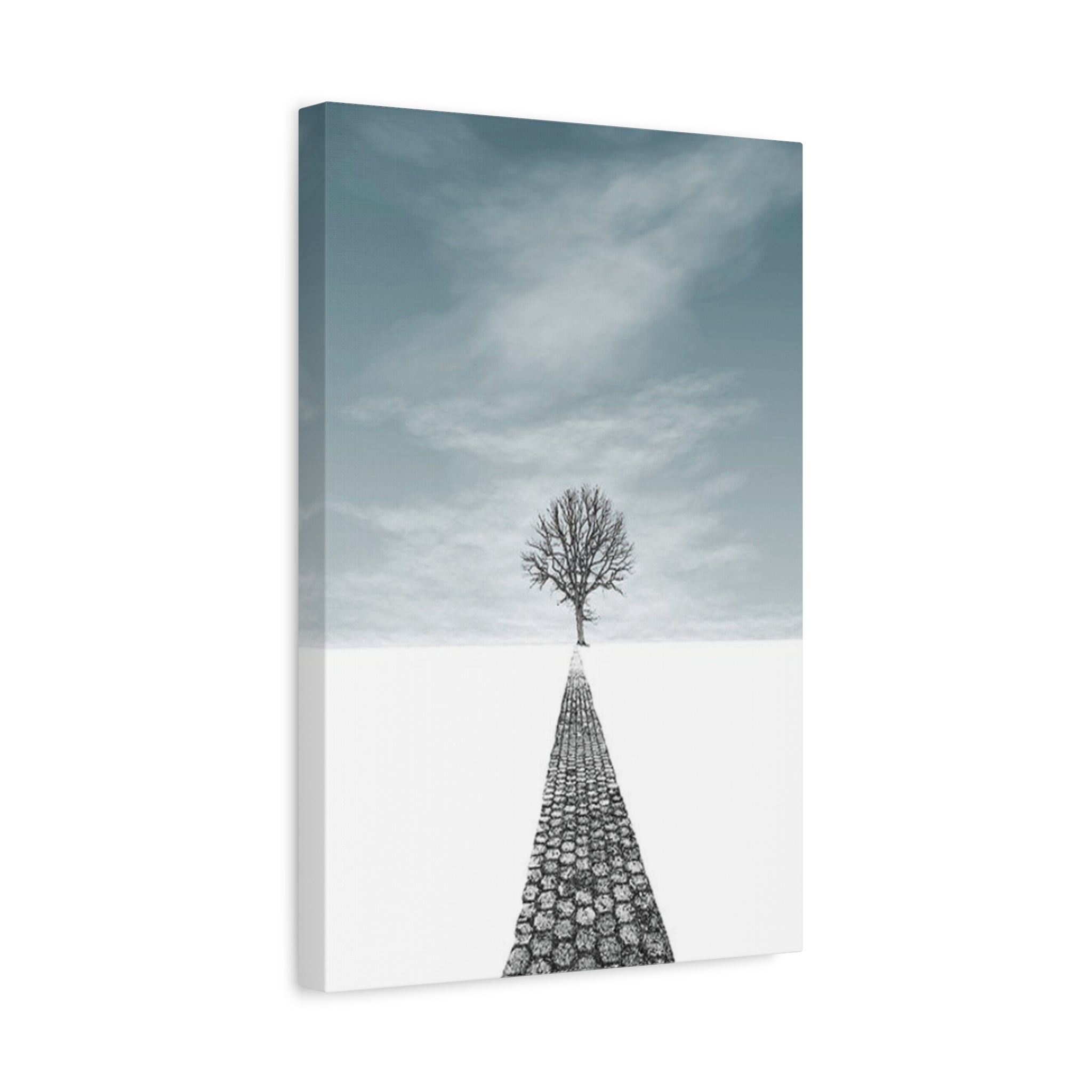 Minimalist Lone Tree Canvas Print — Stretched Matte Wall Art 