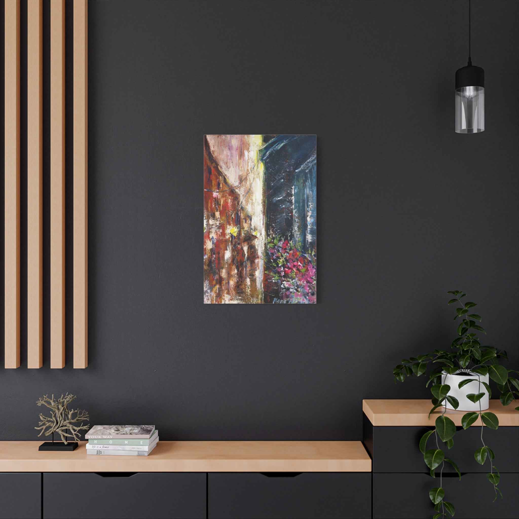 Abstract Floral Canvas Art – Matte Stretched Street Art Painting - TheKaraHan