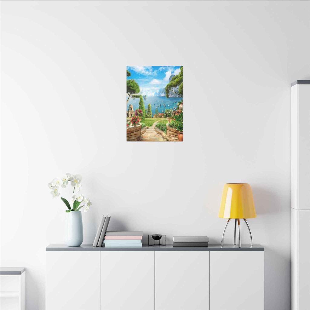 Mediterranean Seaside Canvas Art - Stunning Matte Stretched Wall Painting - TheKaraHan