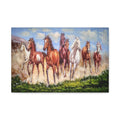 Running Horses Canvas Wall Art — Matte Stretched Horse Painting 